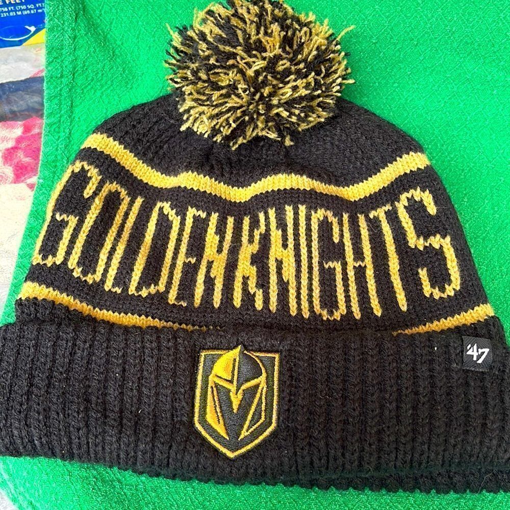 Vegas Golden Knights stocking hat with pom-pom excellent shape.